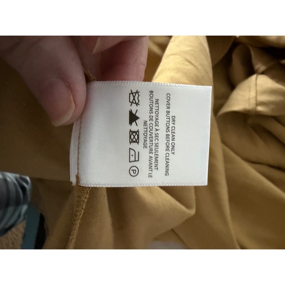 Veronica Beard Shirt Dress 10 Tan Midi Linen Blend Stretch Modest Work Elegant - Picture 11 of 12